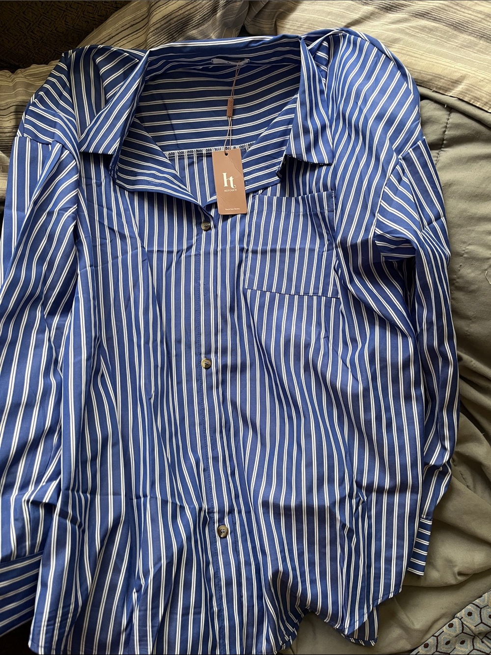 Blue Stripe Women’s Button-Up Shirt